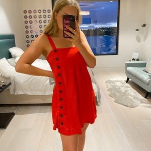Urban Outfitters Red Chambray Dress